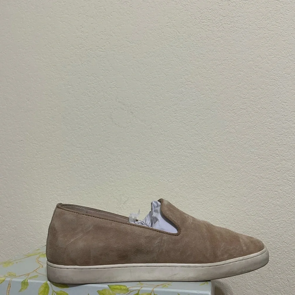 BIRDIES The Swift Classic Shell Suede Slip On Sneaker Beige Tan Loafer Size 9.5